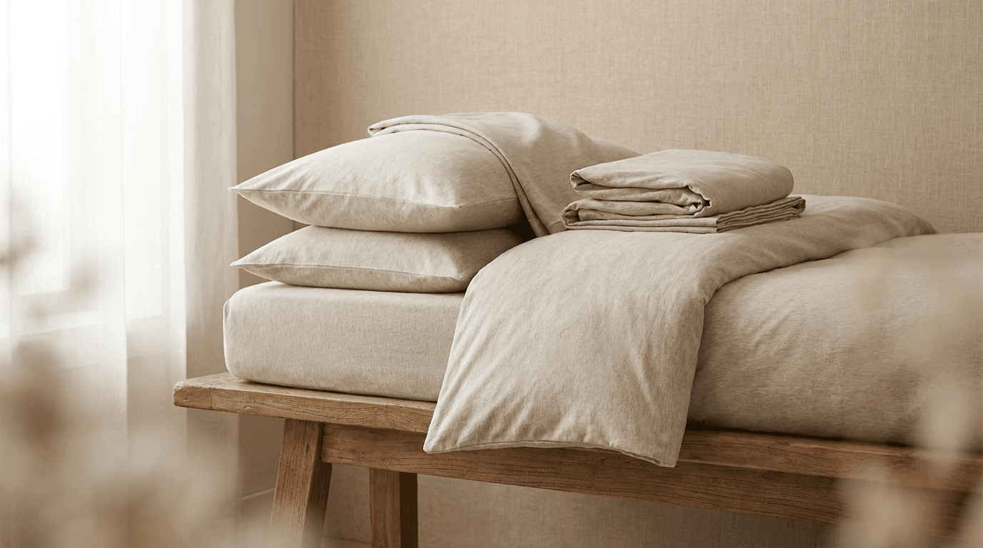 Jersey bedding sets — hotel bed with white jersey linen