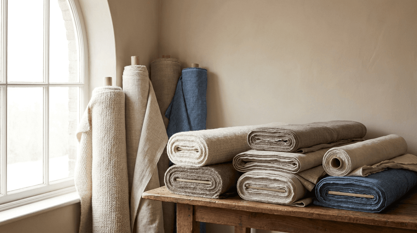 Folded white textile fabric from Pakistani mill