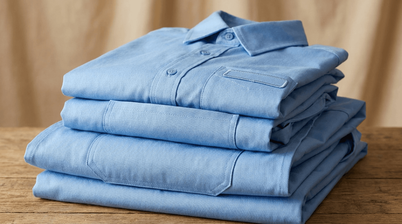Uniforms & institutional clothing — folded garments