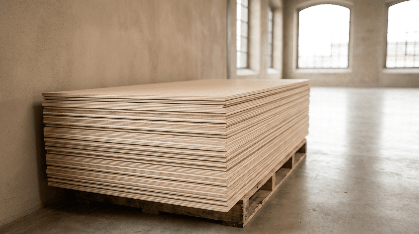 Stacked spruce timber planks ready for export